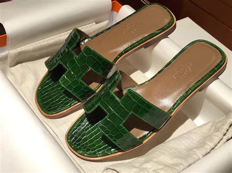 hermes emerald green crocodile skirt|hermes sandals sale.